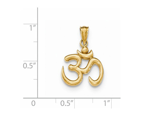 Ohm Symbol Pendant Necklace in 14K Yellow Gold