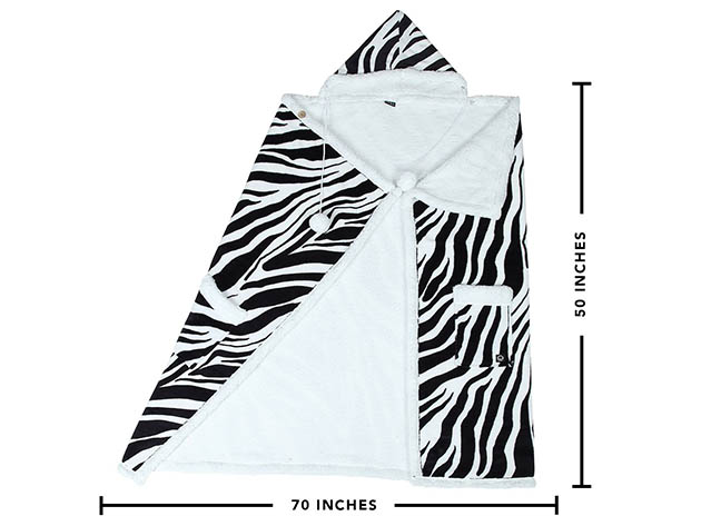 Milani Blanket with Hoodie (Zebra)