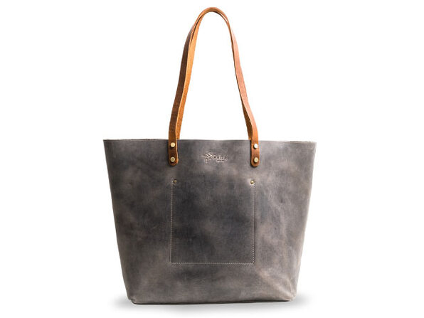 rustic leather tote