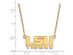 14k Yellow Gold Louisiana State Small 'LSU' Pendant Necklace