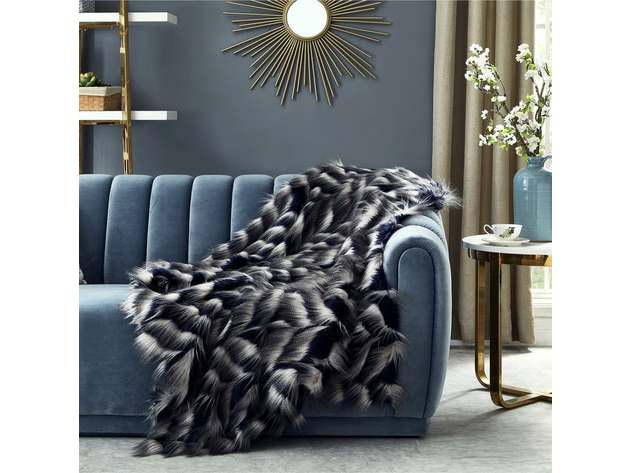 Zayan Faux Feather Fur Throw