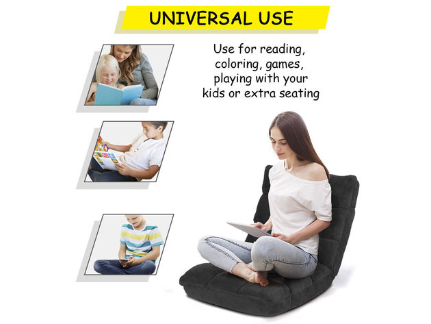 14-Position Adjustable Cushioned Floor Chair - Costway
