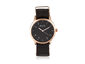 Simplify The 5600 Leather-Band Watch - Dark Brown/Rose Gold