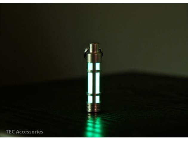 TEC-S3 Stainless Steel Embrite Glow Fob Bead Blasted Stainless Steel