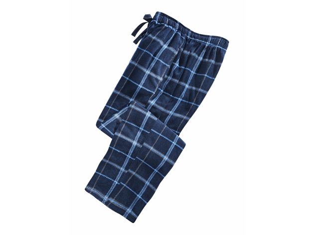 Perry Ellis Men's Medium-Plaid Fleece Pants Blue Size Small
