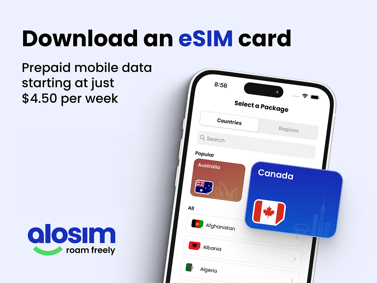 aloSIM Traveler's Mobile Data Plan: Pay $25 for $50 Credit