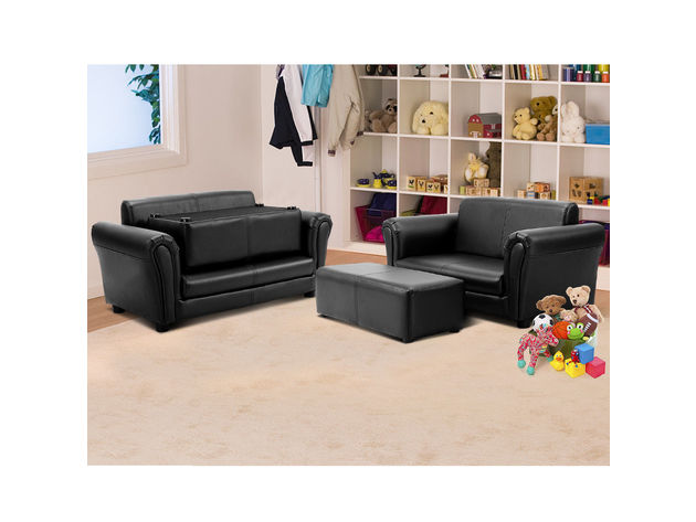 Costway Kids Sofa Armrest Chair Couch Lounge in Black 