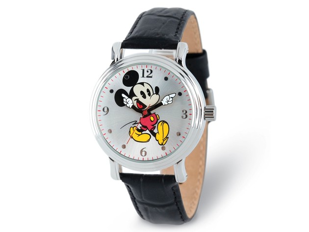 Disney Adult Size Black Strap Mickey Mouse w/Moving Arms 38mm Watch