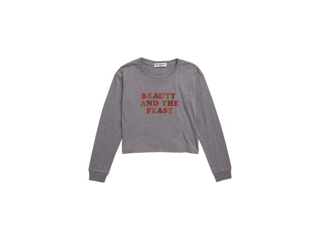 Sub Urban Riot Beauty and the Feast Sweatshirt, Kid's Wear, 50 Percent Polyester, 38 Percent Cotton, 12 Percent Rayon, Grey