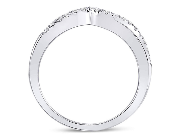 Diamond Contoured Wedding Band 1/8 Carat (ctw H-I, I1-I2) in 10K White Gold - 8