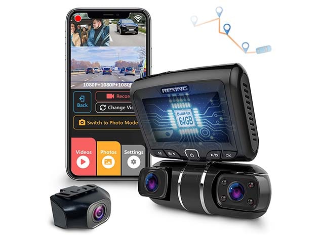 Rexing S1 Pro Enhanced 3-Channel Dash Cam