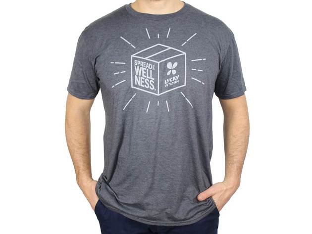 LuckyVitamin Gear - Spread the Wellness T-Shirt Grey - Large