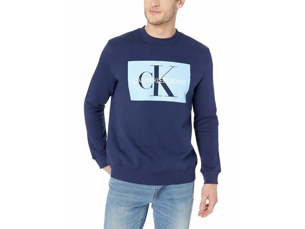 Calvin Klein Jeans monogram logo sweatshirt in blue