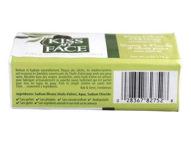 Kiss My Face - Pure Olive Oil Bar Soap Fragrance Free - 4 oz.