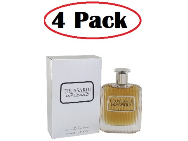 4 Pack of Trussardi Riflesso by Trussardi Eau De Toilette Spray 3.4 oz