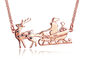 Swarovski Santa's Sled Necklace in 14K Gold Plating - Rose Gold