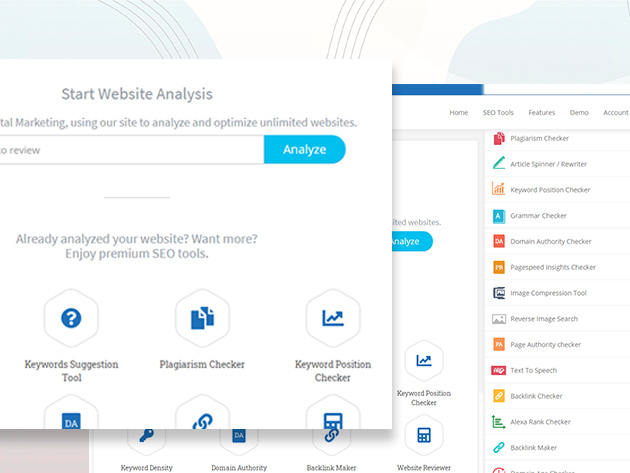 SEOBLAZER 54-in-1 Visitor Analytics & SEO Tools: Lifetime Subscription