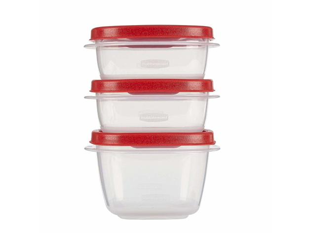 Rubbermaid 1777165 Easy Find Lids Food Storage Containers,  6-Piece, Red - Red