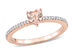 1/2 Carat (ctw) Morganite Heart Promise Ring in 10K Rose Pink Gold with Diamonds - 7