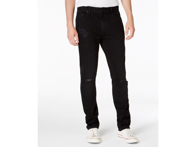 American Rag Men's Slim-Fit Stretch Destroyed Jeans Black Size 33X30