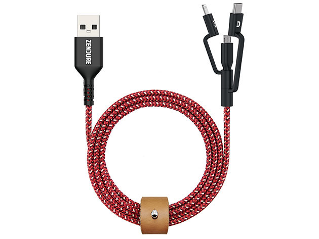 A charging cable with multiple plug options