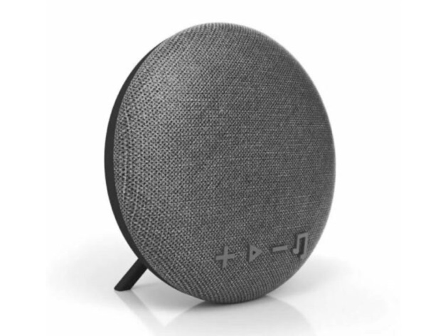 Tzumi Deco Series Wireless Portable Bluetooth Speaker Stereo Sound, Range Up to 33 Feet, Gray Fabric (New Open Box)