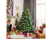 Costway 6ft\7ft\8ft Pre-lit Hinged Christmas Tree w/ 777\1233\1913 Glitter Tips & Pine Cones