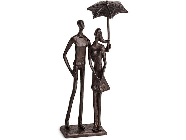 Danya B Loving Couple Under Umbrella Bronze Sculpture Modern and Elegant Design (Like New, Damaged Retail Box)