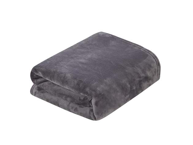 Classic Solid Fleece Blanket Charcoal King