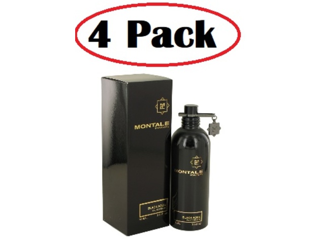 4 Pack of Montale Black Aoud by Montale Eau De Parfum Spray (Unisex) 3.4 oz
