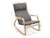 Costway Modern Bentwood Rocking Chair Fabric Upholstered Relax Rocker Lounge Chair - Gray