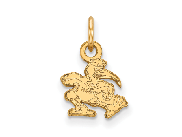 14k Gold Plated Silver U. of Miami XS (Tiny) Charm or Pendant