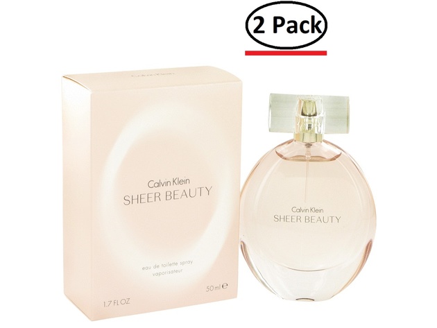 Sheer Beauty by Calvin Klein Eau De Toilette Spray 1.7 oz for Women (Package of 2)