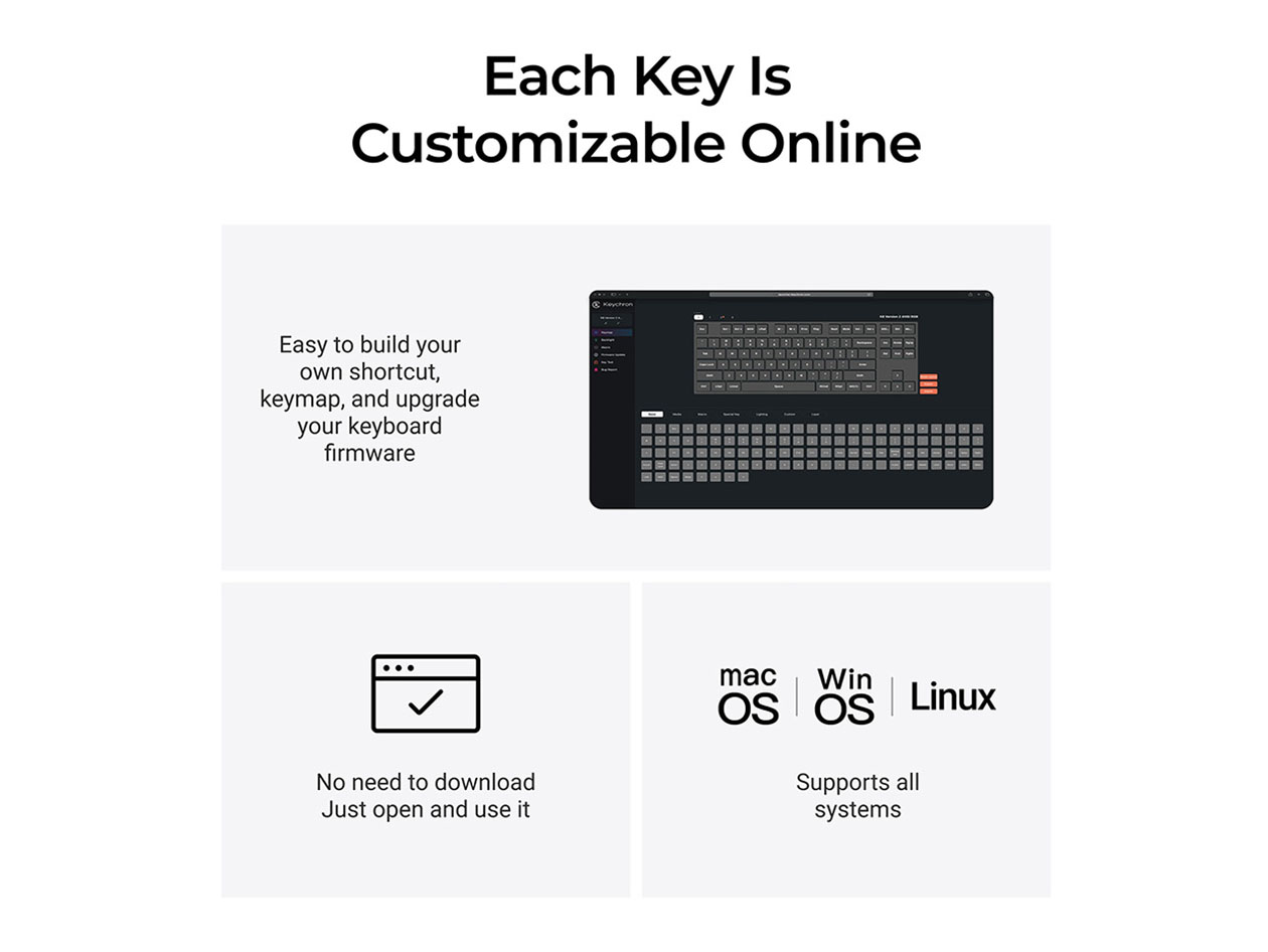 K8 QMK Wireless Mechanical Keyboard RGB Backlight Aluminum Frame (Hot-Swappable) - Brown Switch