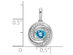 1/3 Carat (ctw) Blue Topaz Pendant Necklace in 14K White Gold with Chain and Accent Diamonds
