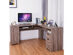 Costway L-Shaped Corner Computer Desk Writing Table Study Workstation w/ Drawers Storage - as pic