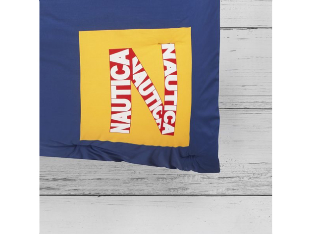 Nautica Reversible Flag Diagonal Stripe 100% Fine Imported Cotton Kids Comforter 