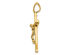 14K Yellow Gold Cross Polished Crucifix Pendant Necklace with Chain