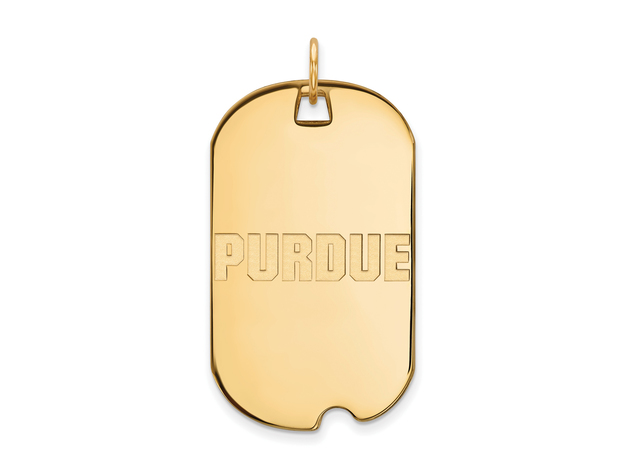 NCAA 10k Yellow Gold Purdue Large Dog Tag Pendant
