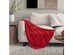 Rosa Chenille Diamond Cable Throw (Red)