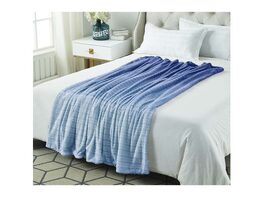 Ombre Flannel Reversible Jacquard Throw Dark Grey
