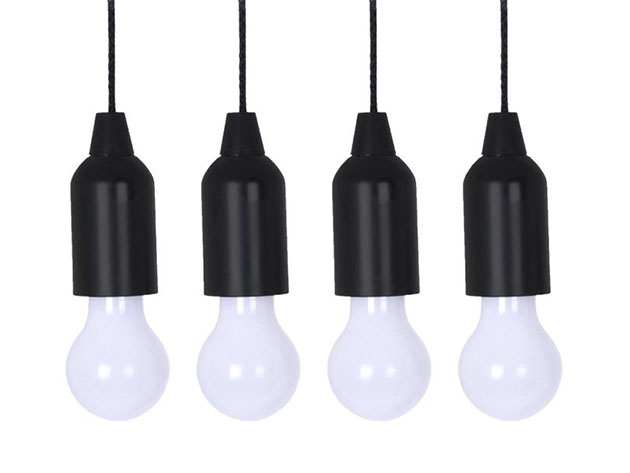 Pull Light: Battery-Powered LED Pendant Lights (4-Pack)