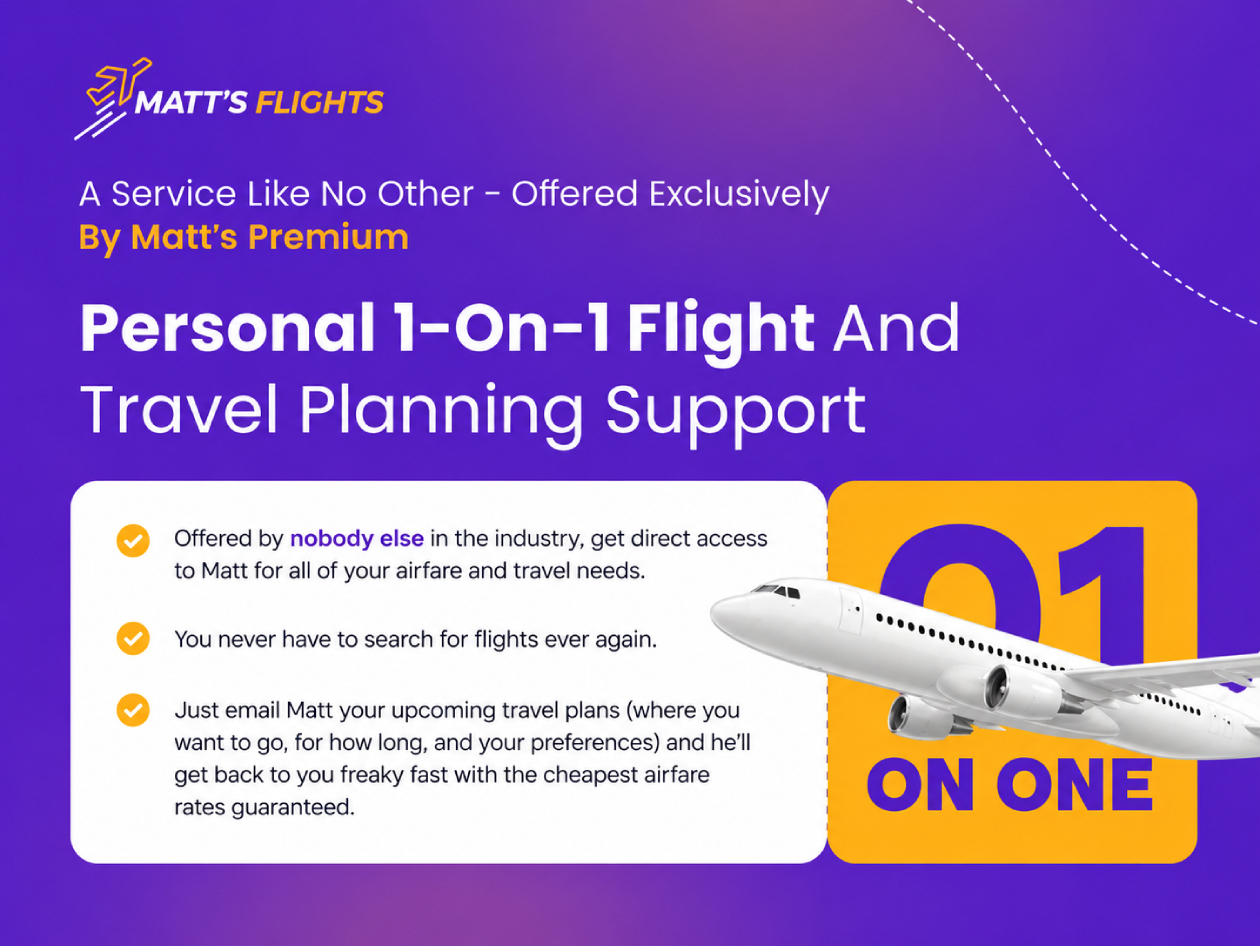 Matt's Flights Premium Plan: Lifetime Subscription