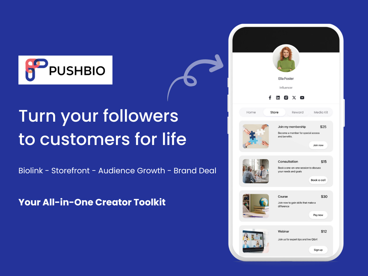 Pushbio - Complete Creator Toolkit: Lifetime Subscription (Pro Plan)