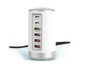 6-Port USB Fast Charge Tower White