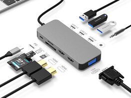 10-in-1 Docking Station with Dual HDMI