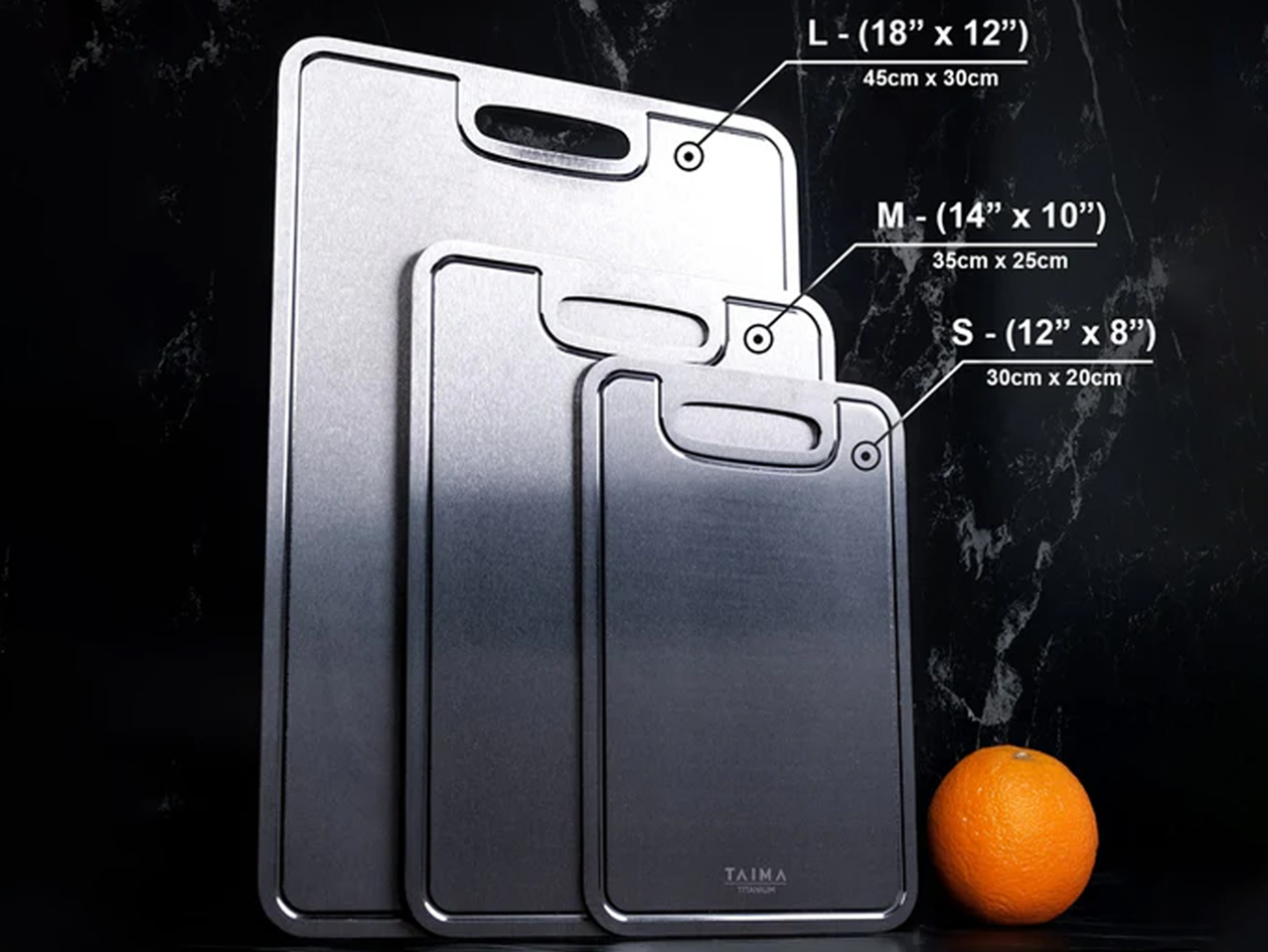 Taima Pure Titanium Cutting Board V2 (Medium, 14" x 10")