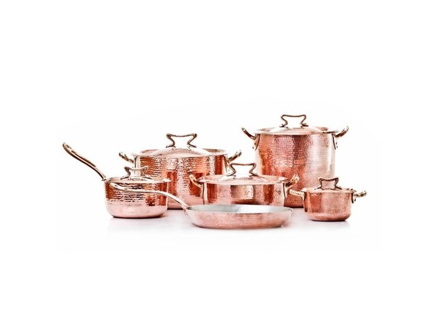 Copper Cookware Set of 11 w Standard Lid