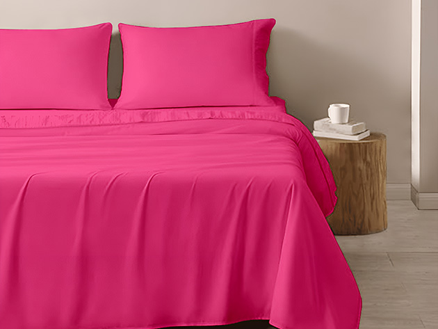 4-Piece Microfiber Sheet Set (Pink/King)