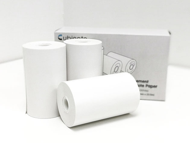 Cubinote Pro Sticky Note Printer (White) + 3 Paper Rolls 